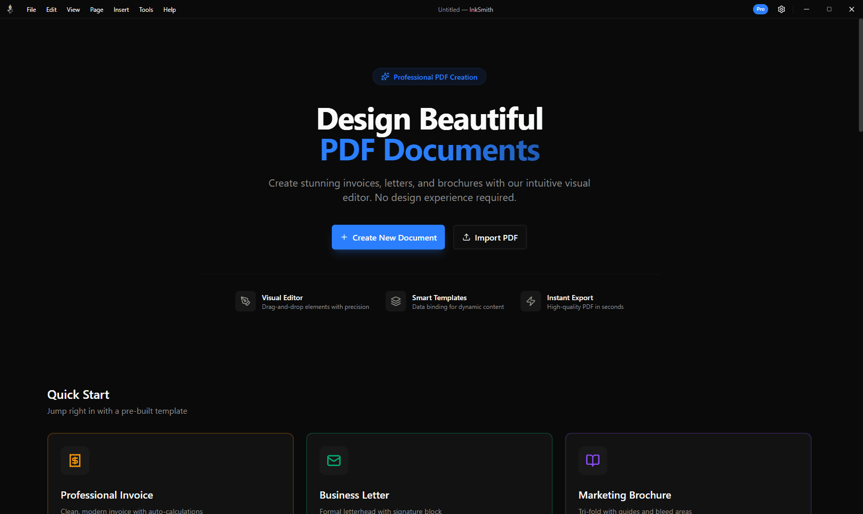 InkSmith document dashboard
